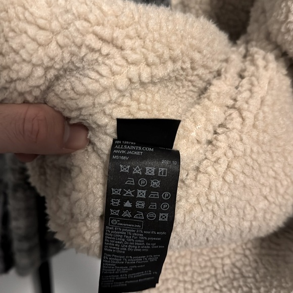 All Saints Anvik Jacket Overshirt Grey Checked Large - Picture 6 of 6